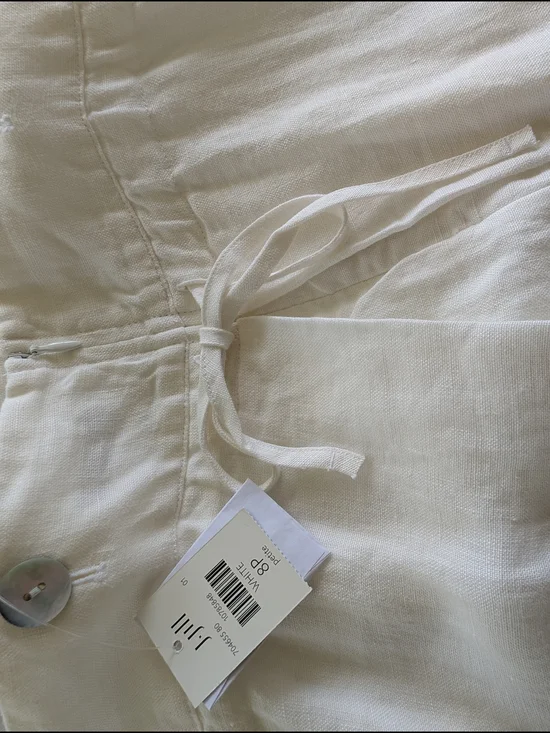 NWT J Jill Women’s White Linen Maxi Dress 100% Linen shell Cotton lining - Picture 4 of 5